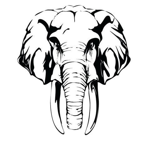 elephants face drawing  getdrawings