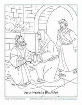 Jesus Blind Man Coloring Healed John Healing Story Activity Born sketch template