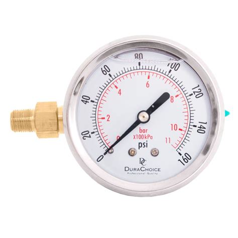 2 1 2 silicone oil filled pressure gauge ss br 1 8 npt