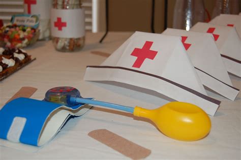 homemade paper nurse hats  mcstuffins party birthday theme
