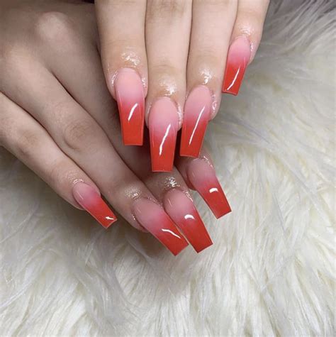 Pinterest Sgb 🥀 Red Ombre Nails Ombre Acrylic Nails Red Nails