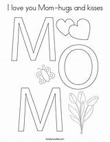 Mom Coloring Kisses Hugs Happy Mothers Printable Noodle Built California Usa Mother sketch template