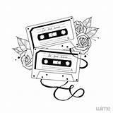 Cassette Tapes Reasons Drawings Blackwork Getdrawings Tatjack sketch template
