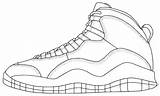 Jordan Coloring Pages Shoes Shoe Air Drawing Nike Jordans Lebron Michael James Westbrook Russell Print Retro Color Sheets Blank Logo sketch template