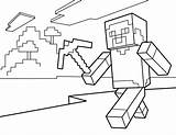Minecraft Pickaxe Drawing Coloring Pages Paintingvalley sketch template