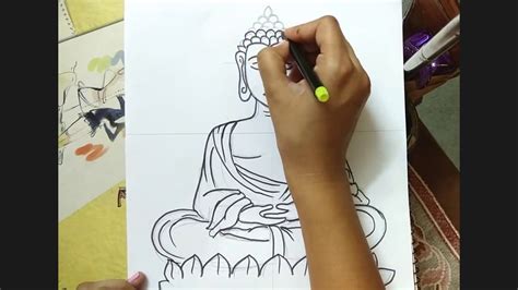buddha drawing step  step  getdrawings