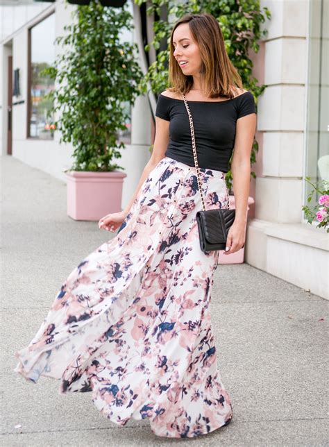 day  night   floral maxi skirt  fashion trends
