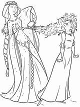 Coloring Merida Brave Pages Disney Hair Princess Curly Elinor Kids Queen Printable Brushing Sheet Getcolorings Library Color sketch template