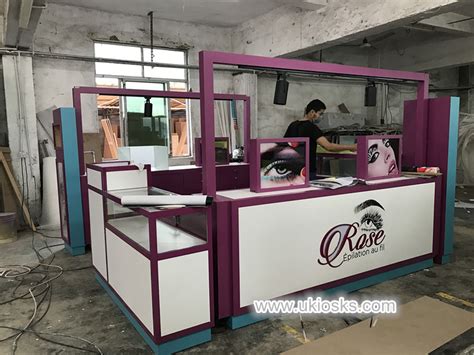 beauty salon eyebrow threading kiosk design  shopping mall