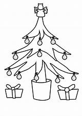 Outline Christmas Tree Drawing Clipart Clip Line Kids Xmas Coloring Simple Cake Silhouette Outlines Drawings Colouring Easy Gifts Pages Presents sketch template