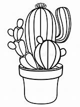 Cacti Kaktus Kakteen Lineares Topf Einem Färbung Farbton Mexikanischem Charakter Mit Clipartmag sketch template