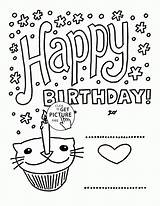 Birthday Coloring Cat Cards Happy Pages Cupcake Card Give If Drawing Drawings Printable Kids Mom Revealing Beautiful Getdrawings Special Save sketch template