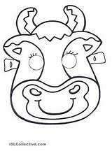 Masks Animal Mask Printable Farm Cow Templates Face Islcollective sketch template