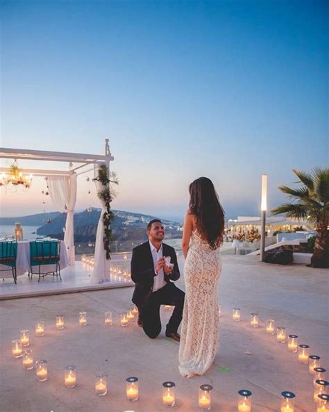 this santorini marriage proposal might be the prettiest we