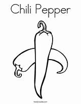 Coloring Pepper Chili Chile Pages Drawing Twisty Green Color Printable Print Twistynoodle Peppers Template Applique Noodle Line Kids Fruit Getdrawings sketch template