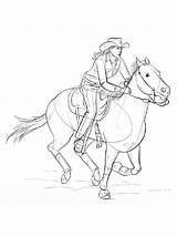 Cowgirl Pages Coloring Horses sketch template