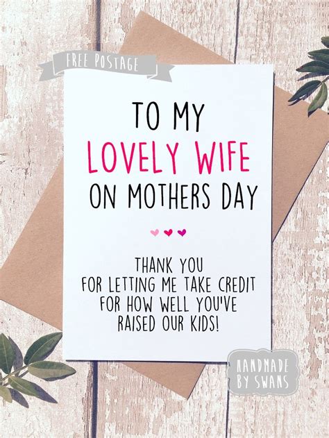 mothers day card  wife card  wife funny card  wife mothers
