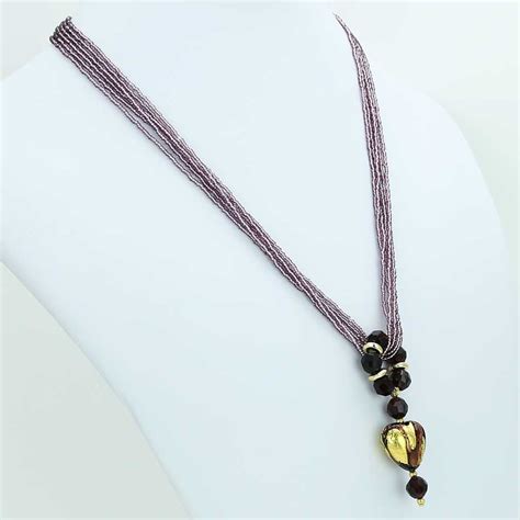murano necklaces murano purple heart necklace