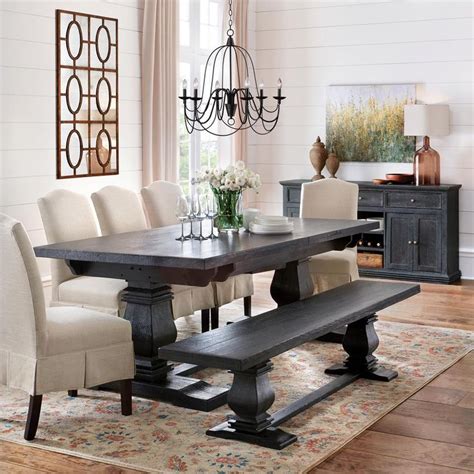 aldridge washed black extendable dining table nbwb  home depot