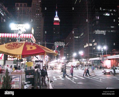 york city night street scene usa stock photo alamy