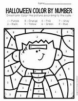 Halloween Worksheets Number Preschool Color Jack Lantern sketch template
