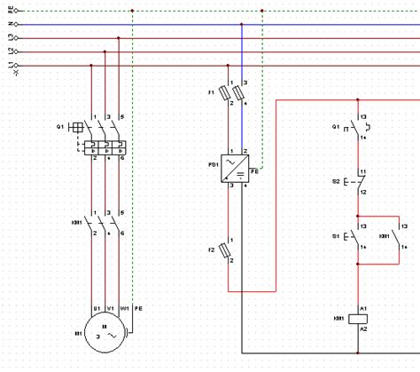 control circuit diagram  dol starter wiring diagram  schematics
