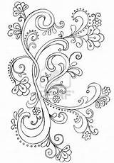 Scroll Doodle Sketchy Ornate Tattoo Rosemaling Quilling Henna sketch template