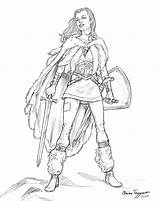 Warrior Girl Female Coloring Drawing Woman Sketch Staino Fantasy Drawings Deviantart Wallpaper Getdrawings Pencil Paintingvalley Resident Evil Line Sketches 5kb sketch template