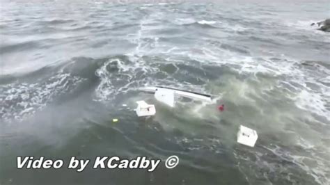 drone captures capsizing boat amazing rescue youtube