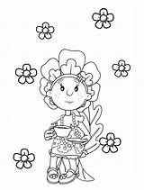 Fifi Flowertots Coloring Primrose Drinking Tea Coloringpage Pages Kids Stingo Forget sketch template