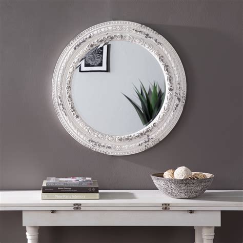 southern enterprises small round wall mirror clear
