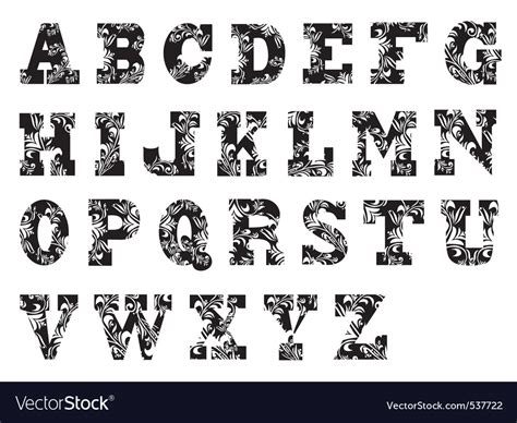 decorative alphabet royalty  vector image vectorstock