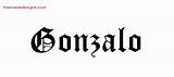 Gonzalo Name Tattoo Designs Blackletter Printable sketch template