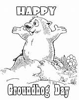 Groundhog Coloring Pages Printable Happy Color Colouring Kids Print Clipart Activities Animal Pdf Getcolorings Rocks Library Worksheet Comments sketch template