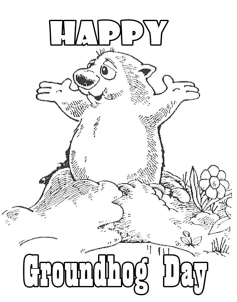 groundhog day coloring pages  printable coloring home