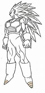 Vegeta Saiyan Majin Vegito Ssj3 Coloriage Sayen Dessus Goku sketch template