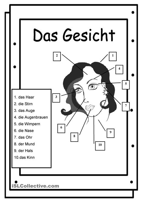 das gesicht gesicht deutsches alphabet und deutsch lernen