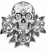 Skull Coloring Pages Tattoos Mexican Tattoo Skulls Drawings Printable Choose Board Adult Rose sketch template