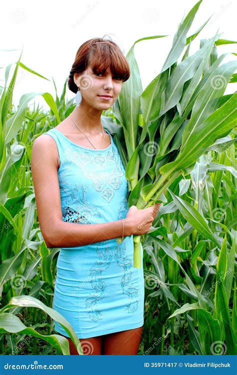 woman corn stock image image  summer spring persecution