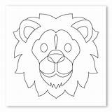 Lion Square Face Coloring Emoji Graphic Wall Walls360 sketch template