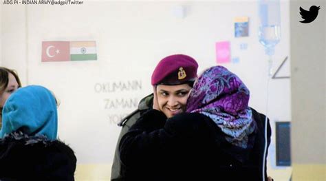 Turkish Woman Kisses Indian Army Officer On Her Cheek Photograph Melts