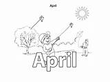April Coloring Kids Pages Year Colouring Months Printable Sheets Print Color Month Activities February Printables March Coloringhome sketch template
