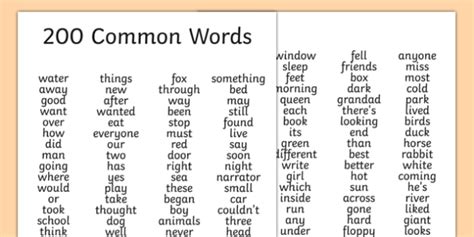 common spelling words list word search word list