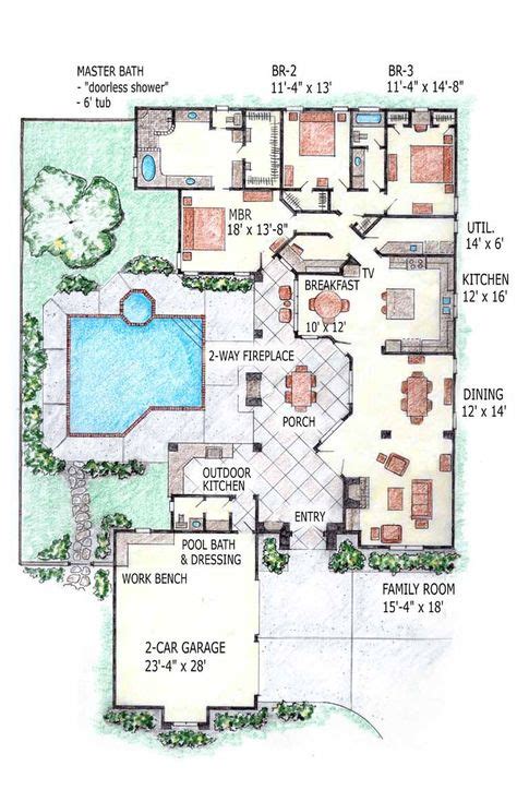 modern home plans  pool pool house plans courtyard house plans indoor pool house