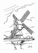 Kleurplaat Windmills Kleurplaten Windmolens Windmill Molens Template Kleurplatenenzo sketch template