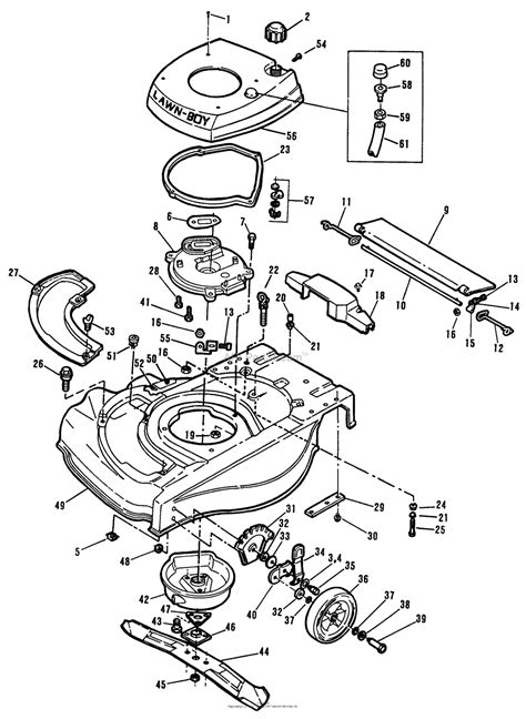 lawn boy lzpnb lawnmower  sn   parts diagram  housing  shroud