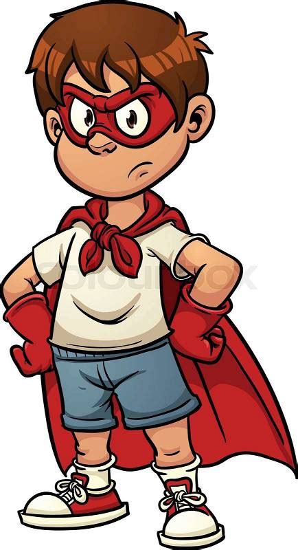 boy  superhero costume vector illustration  simple gradients