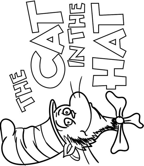 printable coloring sheet cat   hat coloring pages