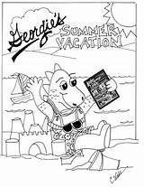 Coloring Vacation Summer Pages Georgie Print Popular Library Clipart Cartoon sketch template