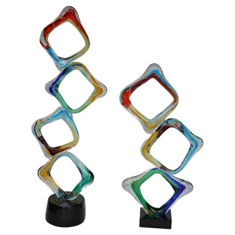 Colorful Italian Murano Tall Glass Sculptures For Sale At 1stdibs